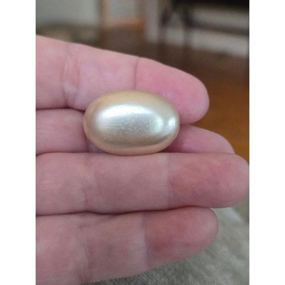 Antique Faux Pearl Oval Cabachon Brooch Rare